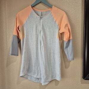 lululemon athletica Orange and Gray Long Sleeve Top